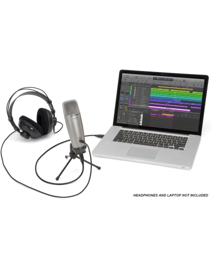 usb large diaphragm condenser microphone peak led headphone output