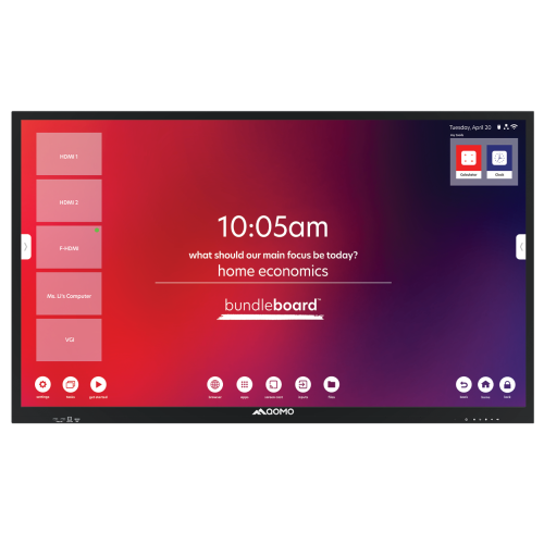 qomo bundleboard series 65 inch 4k interactive led screen android 8