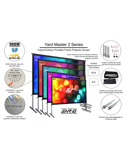 100-Inch 16:9 Front Projection Electric Screen