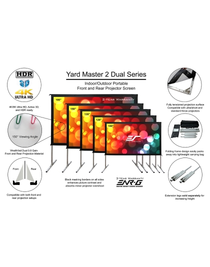 150-Inch 16:9 Front and Rear Projection Portable Screen