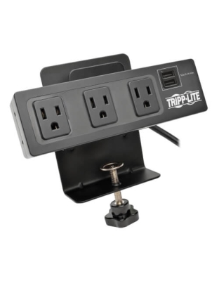 Protect It! 3-Outlet Surge Protector with Desk Clamp