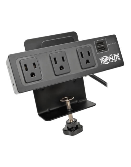 Protect It! 3-Outlet Surge Protector with Desk Clamp