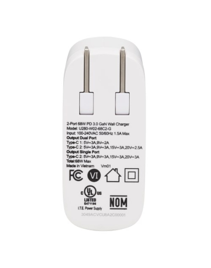 Dual-Port Compact USB-C Wall Charger