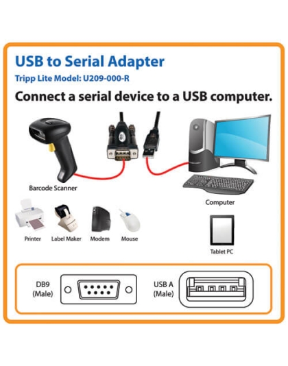 RS232 to USB Adapter Cable with Prolific Chipset