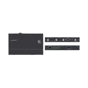 4K60 4:2:0 HDMI & VGA Step–In PoE Transmitter with Ethernet  RS–232 & Stereo Audio over Extended–Reach HDBaseT