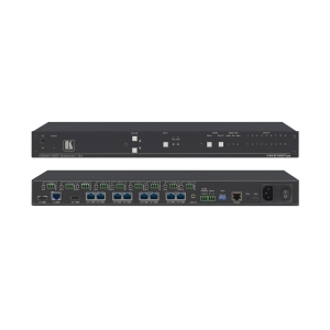2x1:8 4K60 4:2:0 HDMI & Extended−Reach HDBaseT with Ethernet  RS−232  IR & Stereo Audio Switchable DA
