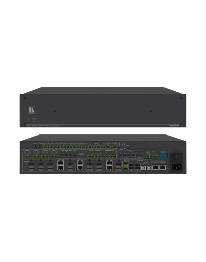 All−in−One Presentation System with 8x8 4K60 4:2:0 HDMI/HDBaseT 2.0 Matrix Switching  Master Room Controller  PoE & Power Amplifier