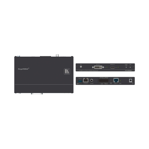 4K60 4:2:0 HDMI/DVI PoE Receiver with Ethernet  RS−232  IR & Stereo Audio De−embedding over Extended−Reach HDBaseT