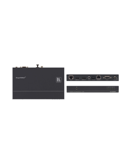 1+1 HDMI Receiver with Ethernet  RS−232  IR & Stereo Audio over Extended−Reach HDBaseT