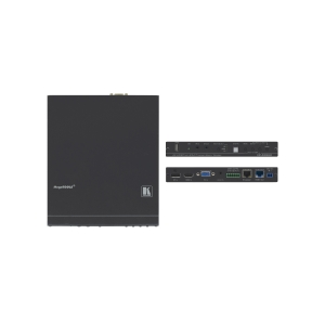 DisplayPort  HDMI & VGA Auto Switcher/Scaler and PoE Provider over HDBaseT with 4K60 4:4:4 HDCP 2.2 Input Support