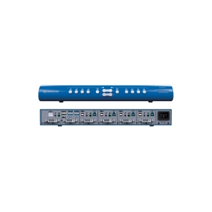 HighSecLabs 2x4 4K30 UHD DVI−I Mini−Matrix KVM Switch with sUSB