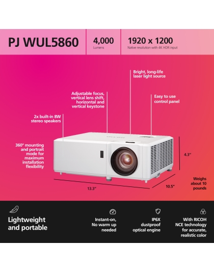 PJ WUL5860 DLP Portable Projector