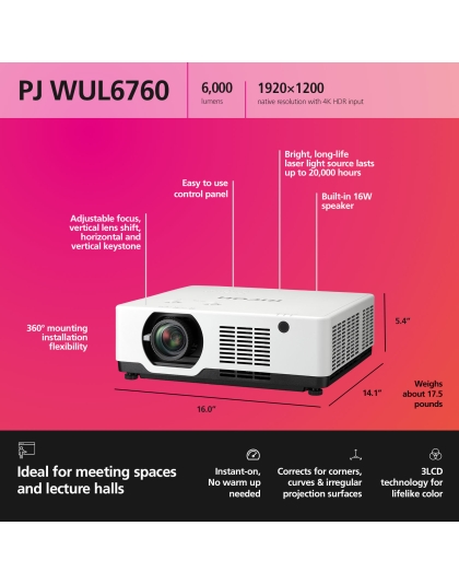 Ricoh PJ WUL6760 Laser LCD Projector