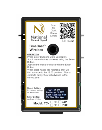 Battery Analog Synchronized TimeCast Clock