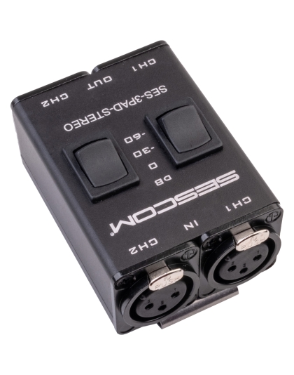 2 Channel XLR Mic Pad with 0dB/-30dB/-60dB Adjustable Attenuation