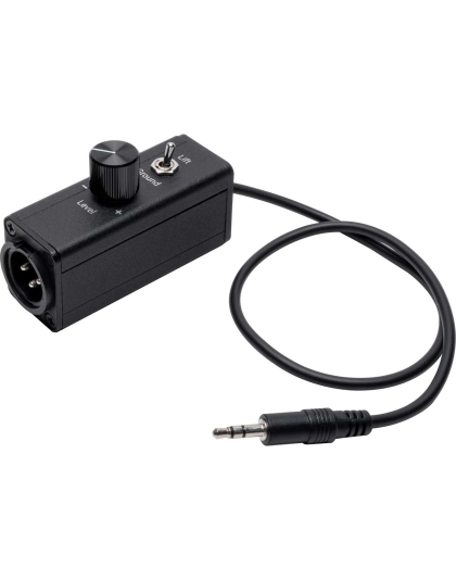 3.5mm to 3-Pin XLR Laptop to Mic Level Adapter Interface with Ground Lift Switch &amp; Level Control