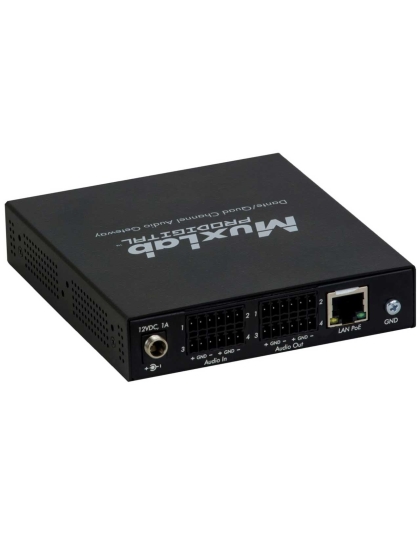 Quad Channel Dante/Analog Audio PoE Gateway