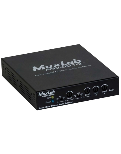 Quad Channel Dante/Analog Audio PoE Gateway