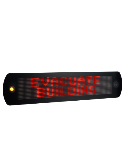 OnAlert™ PoE Emergency Messaging LED Display and Clock with Strobe Light and Alert Tone