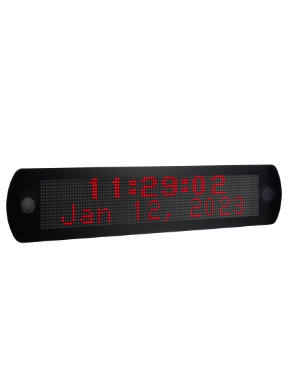 OnAlert™ PoE Emergency Messaging LED Display and Clock with Strobe Light and Alert Tone