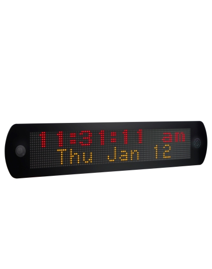 OnAlert™ PoE Emergency Messaging LED Display and Clock with Strobe Light and Alert Tone