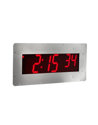6-Digit IP65 Rated, Stericide Resistant, Flush Cleanroom Clock with 316 Stainless Steel Case