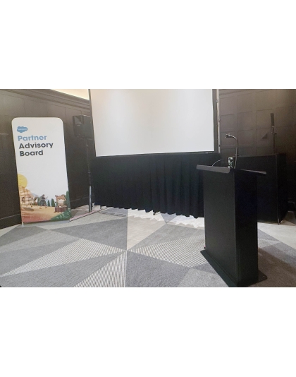 Maestro Multi-Media Lectern Podium For LED Flatscreen TVs up to 32" with 2 Gooseneck Mic Stands