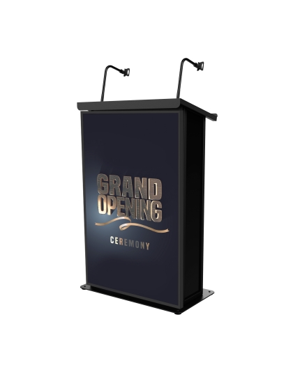 Maestro Multi-Media Lectern Podium For LED Flatscreen TVs up to 32" with 2 Gooseneck Mic Stands