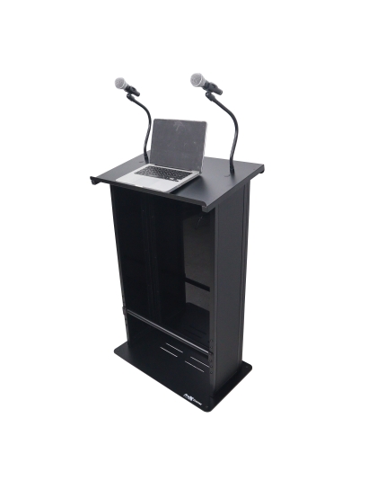 Maestro Multi-Media Lectern Podium For LED Flatscreen TVs up to 32" with 2 Gooseneck Mic Stands
