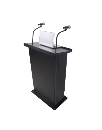 Maestro Multi-Media Lectern Podium For LED Flatscreen TVs up to 32" with 2 Gooseneck Mic Stands