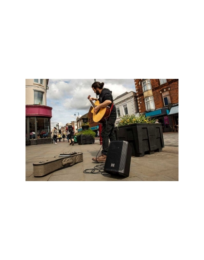 8-Inch Weatherized Lithium-Ion Battery-Powered Loudspeaker with Bluetooth Audio and Control