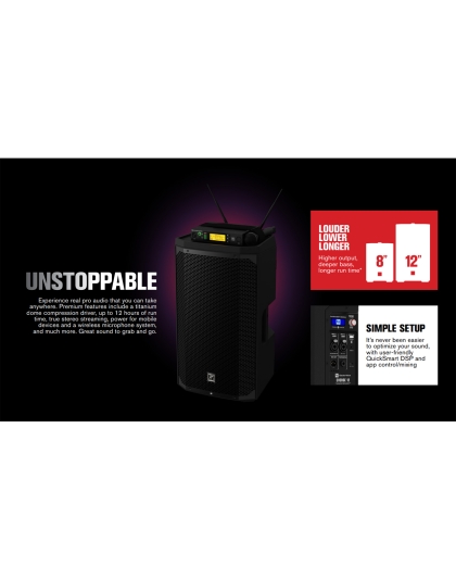 12-Inch Weatherized Lithium-Ion Battery-Powered Loudspeaker with Bluetooth Audio and Control