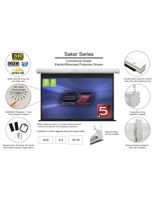 135-Inch Saker Electric 16:9  Screen