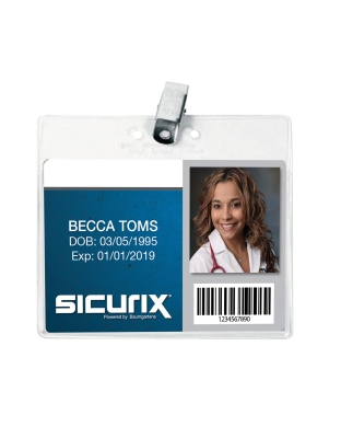 Convention Size Badge Holders Horizontal 50 Pack CLEAR