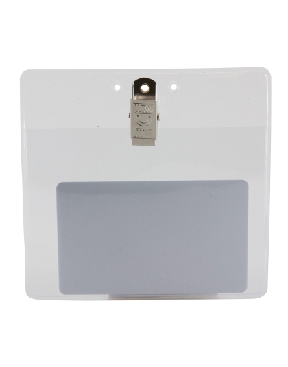 Convention Size Badge Holders Horizontal 50 Pack CLEAR