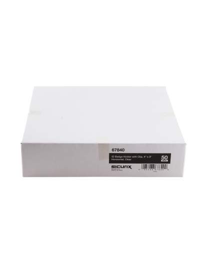 Convention Size Badge Holders Horizontal 50 Pack CLEAR
