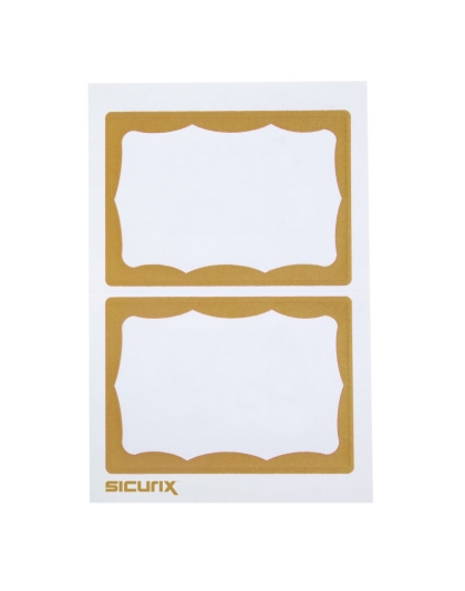 Adhesive Badges, Gold Border, Pack of 100