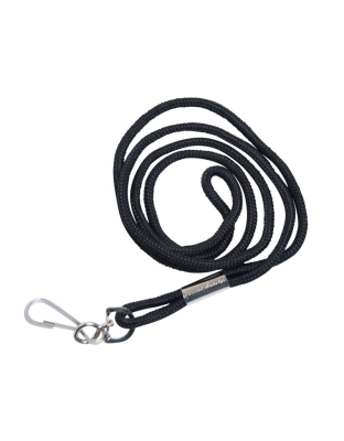Standard Lanyard, Rope Style, J Hook, Black, Pack of 12