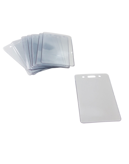 Proximity Badge Holders, Vertical, Clear, Pack of 50
