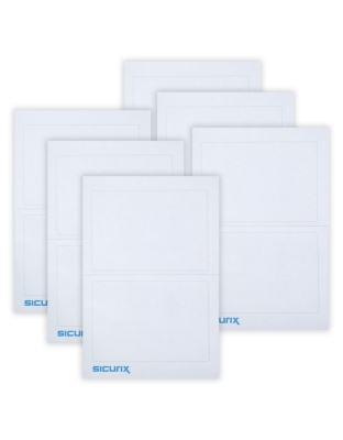 Plain Adhesive Badges, White, 100 Per Pack, 6 Packs