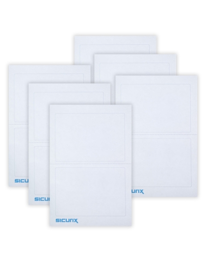 Plain Adhesive Badges, White, 100 Per Pack, 6 Packs