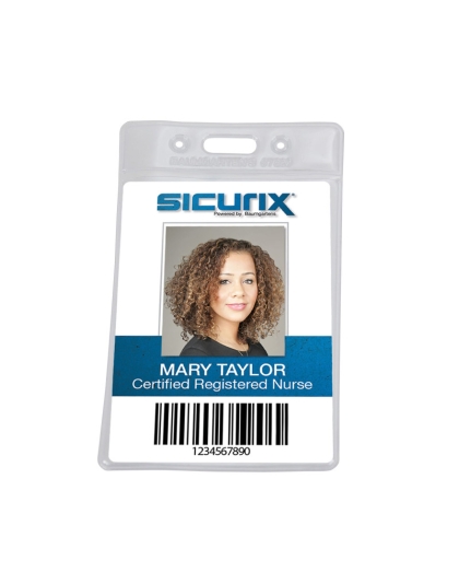 Standard Vinyl Badge Holder, Vertical, Pack of 50