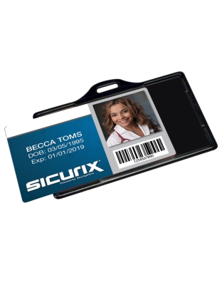 Badge Dispensers, Horizontal, Black, Pack of 25