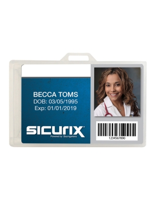 Badge Dispensers, Horizontal, Translucent, Pack of 25