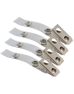 Button ID Badge Strap Clips, 25 Per Pack, 4 Packs