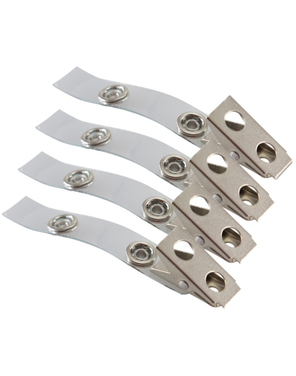 Button ID Badge Strap Clips, 25 Per Pack, 4 Packs