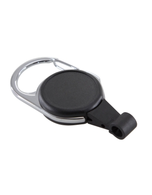 No-Twist Carabiner ID Card Reel with Slot Hook, Black