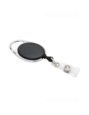 Quick Clip Oval ID Badge Reel, Black