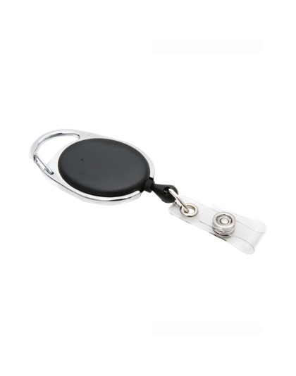 Quick Clip Oval ID Badge Reel, Black