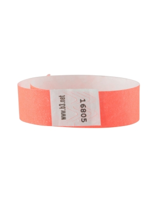 Sequentially Numbered Security Wristbands, 3/4", Orange, Pack of 100